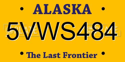 5VWS484 Alaska License Plate