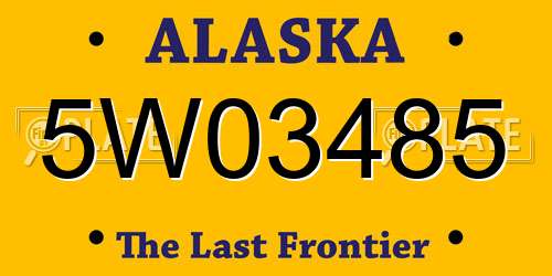5W03485 Alaska License Plate