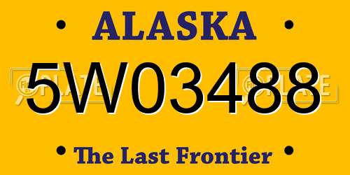 5W03488 Alaska License Plate