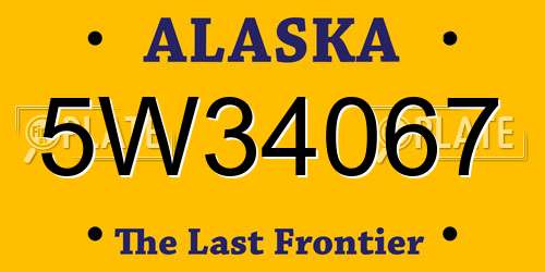5W34067 Alaska License Plate