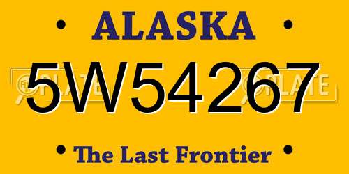 5W54267 Alaska License Plate
