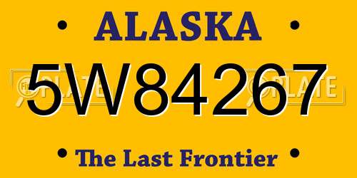 5W84267 Alaska License Plate