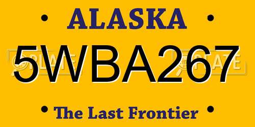 5WBA267 Alaska License Plate