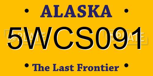 5WCS091 Alaska License Plate