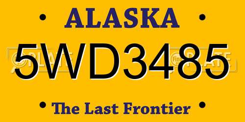 5WD3485 Alaska License Plate