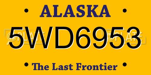 5WD6953 Alaska License Plate
