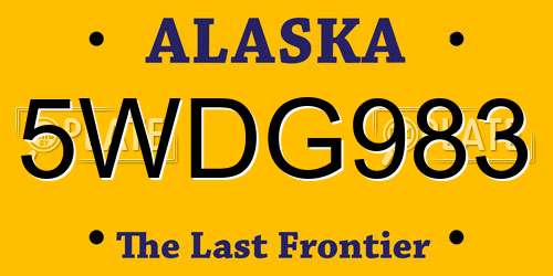 5WDG983 Alaska License Plate
