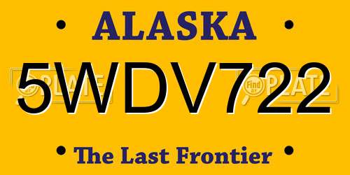 5WDV722 Alaska License Plate