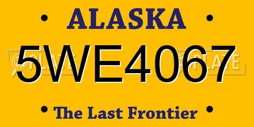 5WE4067 Alaska License Plate
