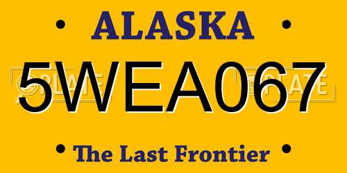 5WEA067 Alaska License Plate