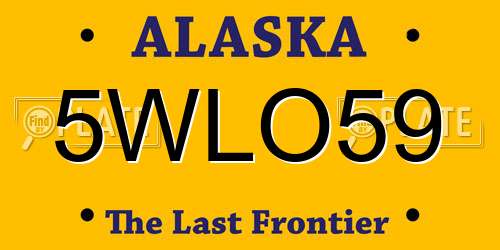 5WLO59 Alaska License Plate