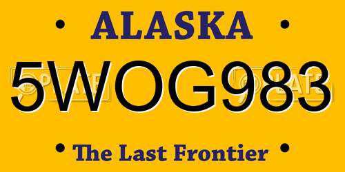 5WOG983 Alaska License Plate