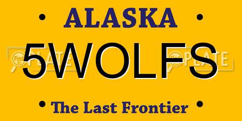 5WOLFS Alaska License Plate