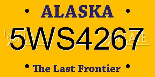 5WS4267 Alaska License Plate