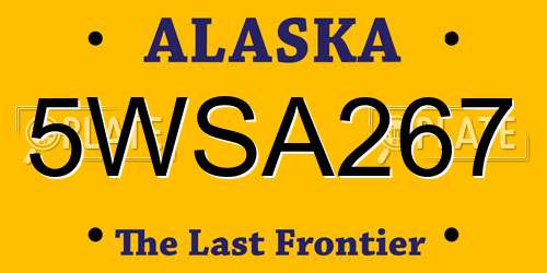 5WSA267 Alaska License Plate