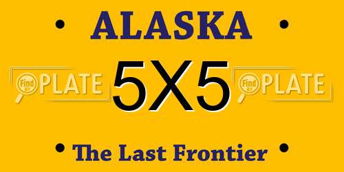 5X5 Alaska License Plate
