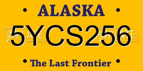 5YCS256 Alaska License Plate