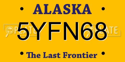 5YFN68 Alaska License Plate