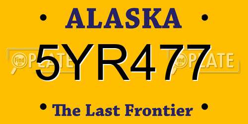 5YR477 Alaska License Plate
