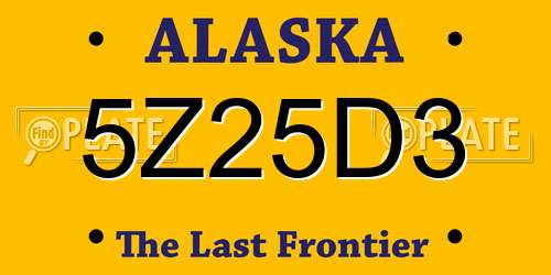 5Z25D3 Alaska License Plate