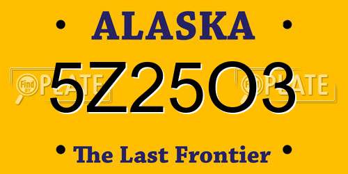 5Z25O3 Alaska License Plate