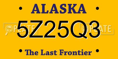 5Z25Q3 Alaska License Plate