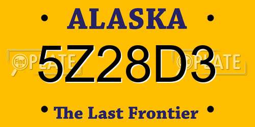 5Z28D3 Alaska License Plate