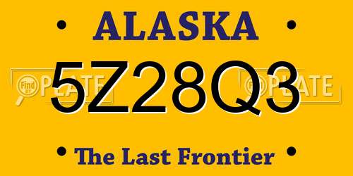 5Z28Q3 Alaska License Plate