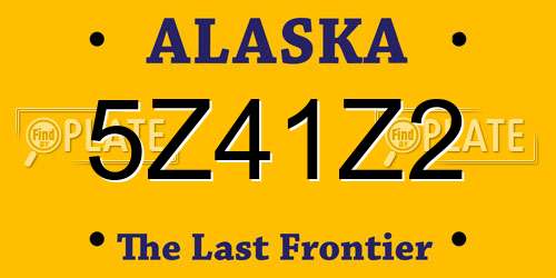 5Z41Z2 Alaska License Plate