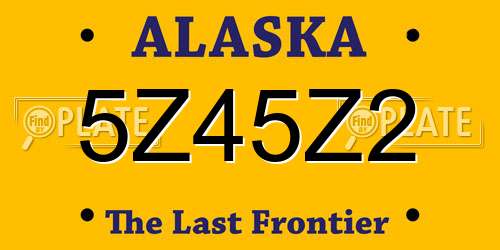 5Z45Z2 Alaska License Plate