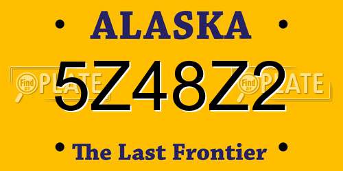 5Z48Z2 Alaska License Plate