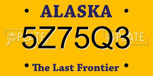 5Z75Q3 Alaska License Plate