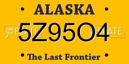 5Z95O4 Alaska License Plate