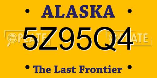 5Z95Q4 Alaska License Plate