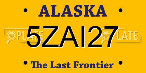 5ZAI27 Alaska License Plate