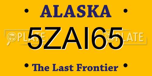 5ZAI65 Alaska License Plate