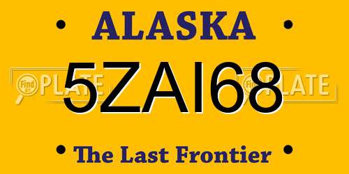 5ZAI68 Alaska License Plate