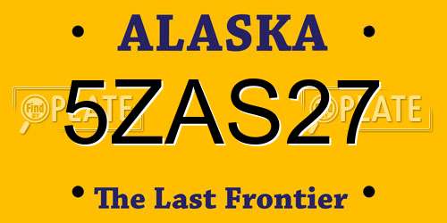 5ZAS27 Alaska License Plate