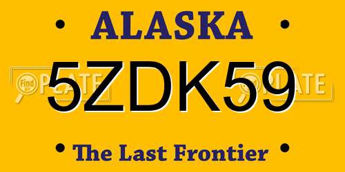 5ZDK59 Alaska License Plate