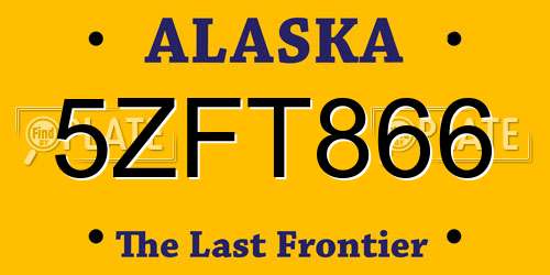 5ZFT866 Alaska License Plate