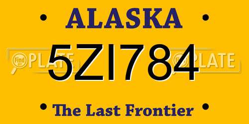 5ZI784 Alaska License Plate