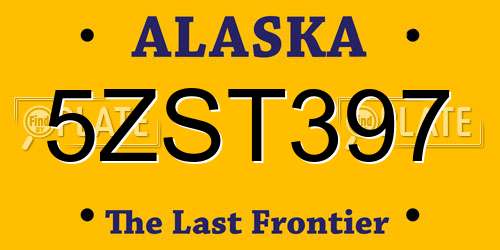 5ZST397 Alaska License Plate