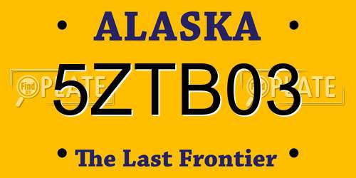 5ZTB03 Alaska License Plate