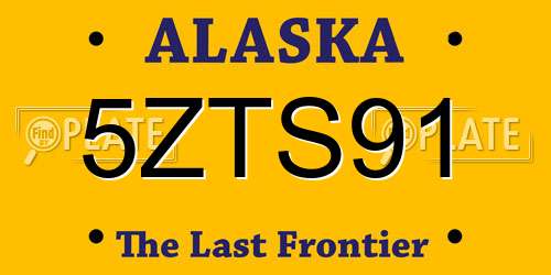 5ZTS91 Alaska License Plate