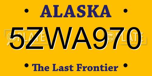 5ZWA970 Alaska License Plate