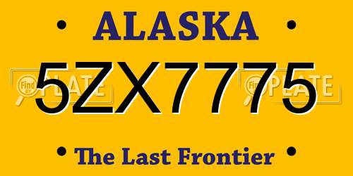 5ZX7775 Alaska License Plate