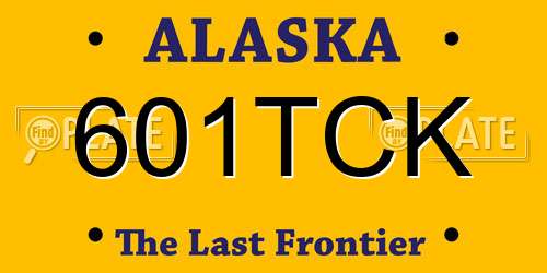 601TCK Alaska License Plate