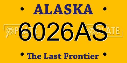 6026AS Alaska License Plate