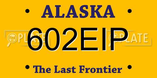 602EIP Alaska License Plate
