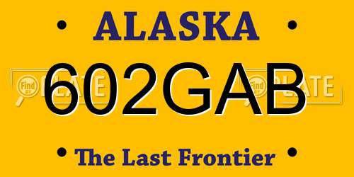 602GAB Alaska License Plate